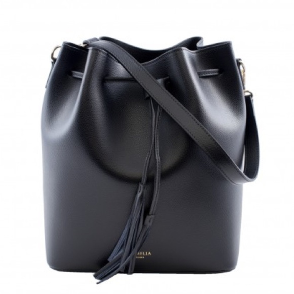 Camelia Roma Grained Leather Bucket Bag